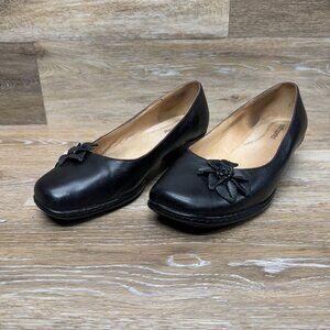 Softspots Star Arcadia Black Leather Low Heel Shoes Women's Size 9WW